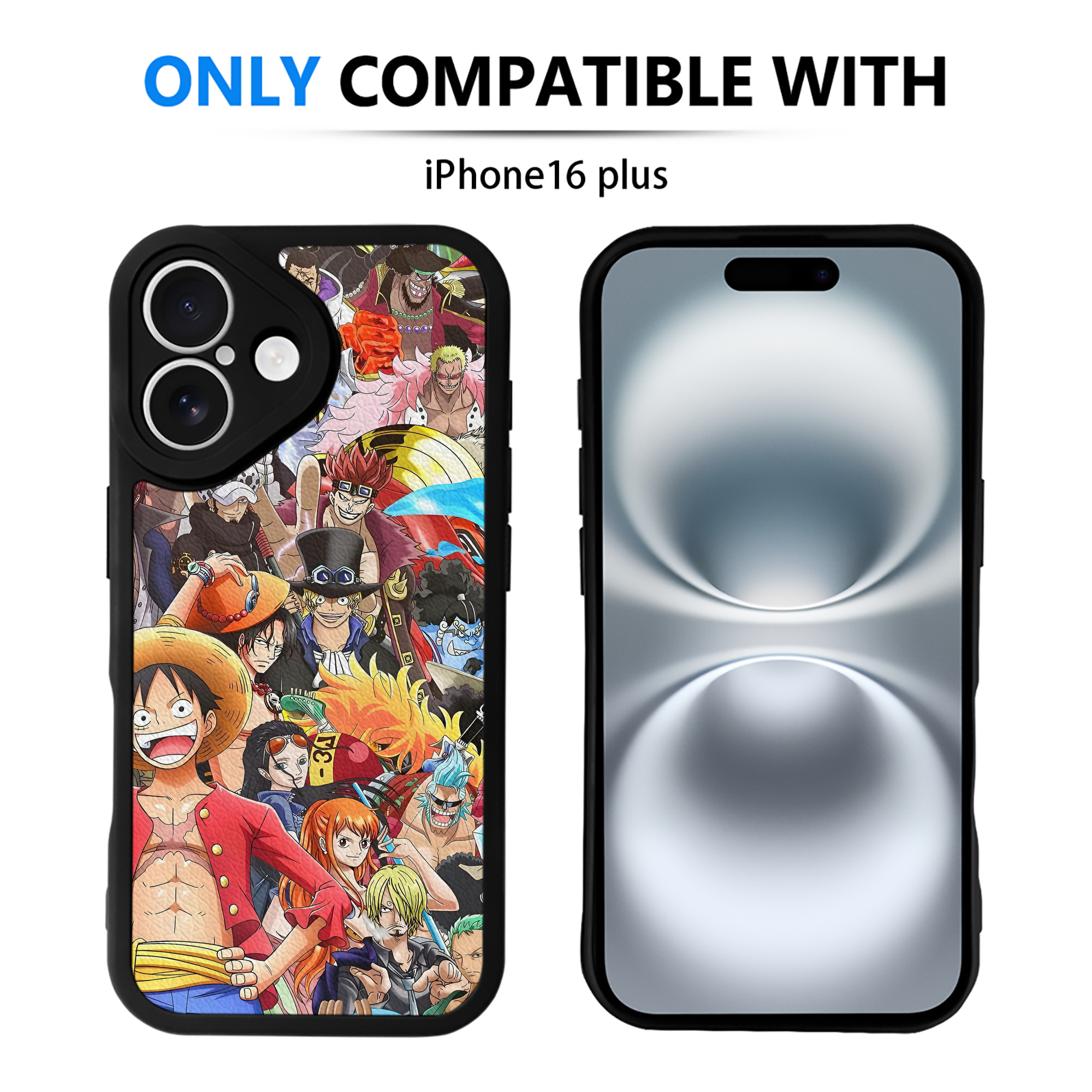 （画像用） ワンピース ONE PIECE 【iPhone 16シリーズ対応】シリコンスマホケース（レザー調） 材質：シリコン